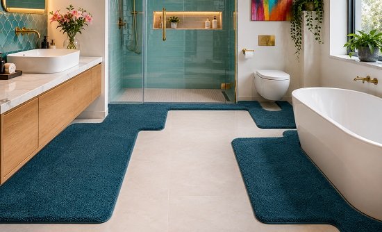 Custom Bath mats in Dubai bathroom