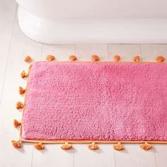 Pink color bath mats