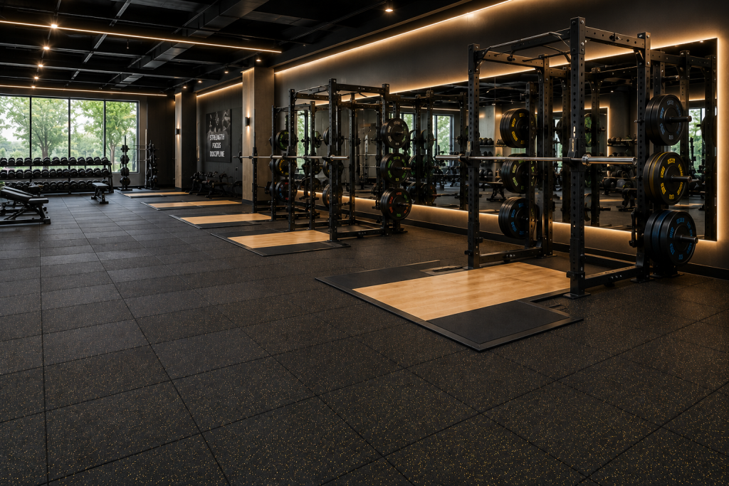 Weight-lifting zone mats
