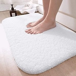 White color microfiber bath mat