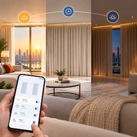 Curtains are controlling with day and night schedule