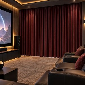Blackout curtains in home theater