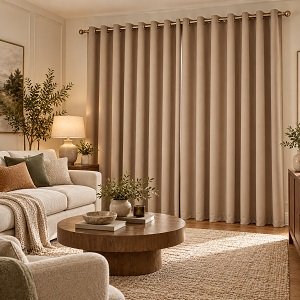 Blackout curtains in living room