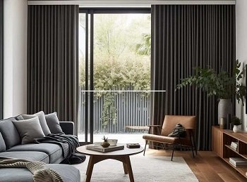 Blackout curtains in living room