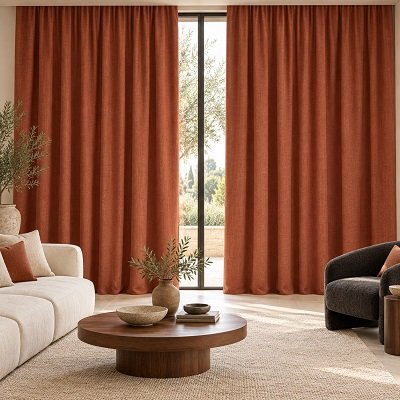 Burnt Terracotta Linen