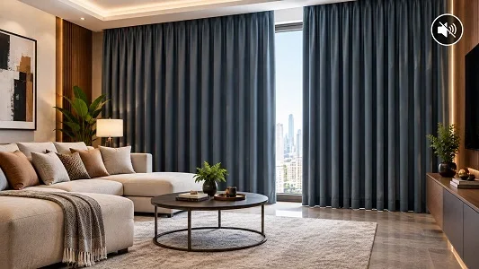 soundproof blackout curtains in living room